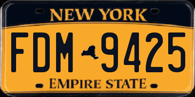 NY license plate FDM9425