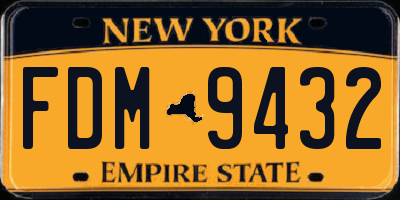 NY license plate FDM9432