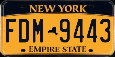 NY license plate FDM9443