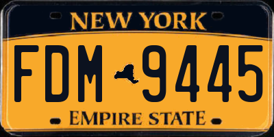 NY license plate FDM9445