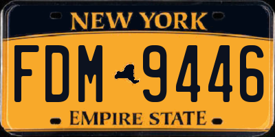 NY license plate FDM9446