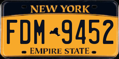 NY license plate FDM9452