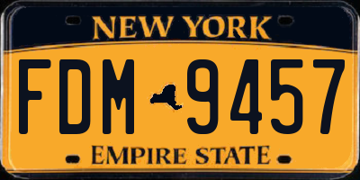 NY license plate FDM9457