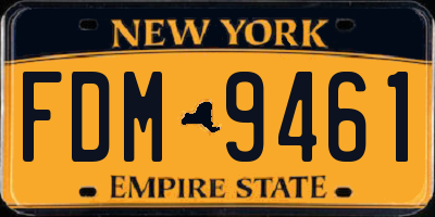NY license plate FDM9461