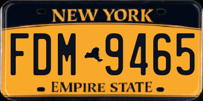 NY license plate FDM9465