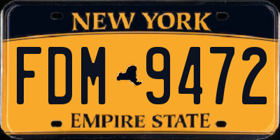 NY license plate FDM9472