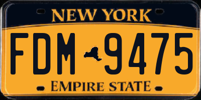 NY license plate FDM9475