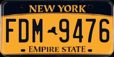 NY license plate FDM9476