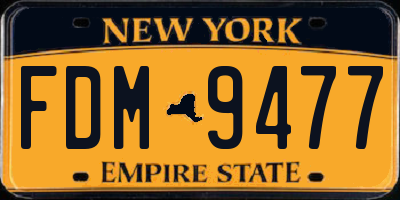 NY license plate FDM9477