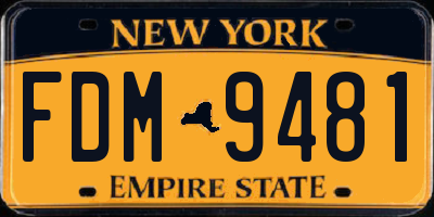 NY license plate FDM9481