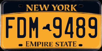 NY license plate FDM9489