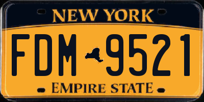 NY license plate FDM9521