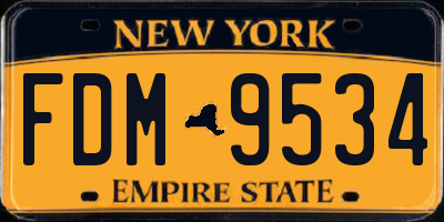 NY license plate FDM9534