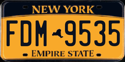 NY license plate FDM9535