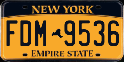 NY license plate FDM9536
