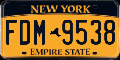 NY license plate FDM9538