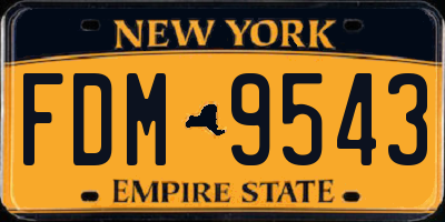 NY license plate FDM9543
