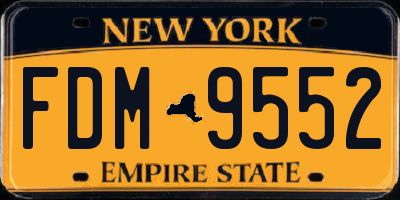 NY license plate FDM9552