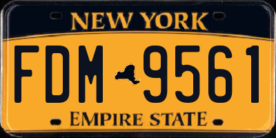 NY license plate FDM9561