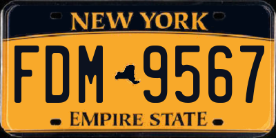 NY license plate FDM9567