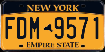 NY license plate FDM9571