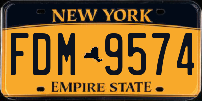 NY license plate FDM9574