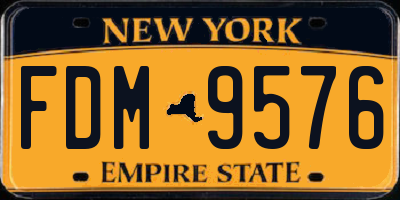 NY license plate FDM9576