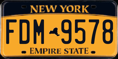 NY license plate FDM9578