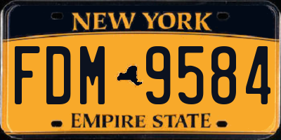 NY license plate FDM9584