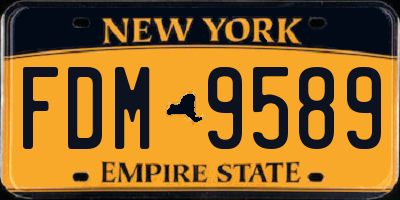 NY license plate FDM9589