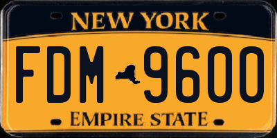 NY license plate FDM9600