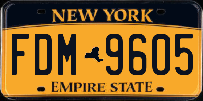 NY license plate FDM9605
