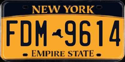NY license plate FDM9614