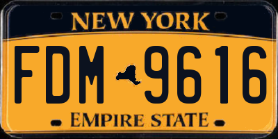 NY license plate FDM9616