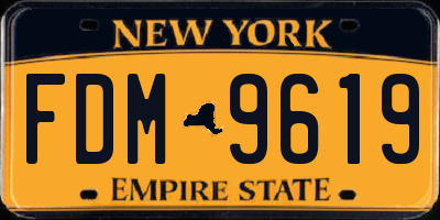 NY license plate FDM9619