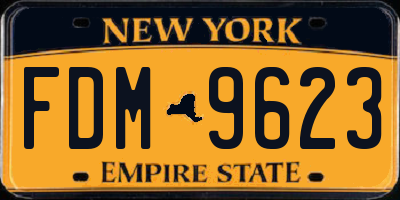 NY license plate FDM9623