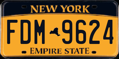 NY license plate FDM9624