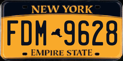 NY license plate FDM9628