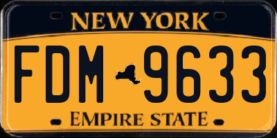 NY license plate FDM9633
