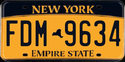 NY license plate FDM9634