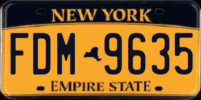NY license plate FDM9635