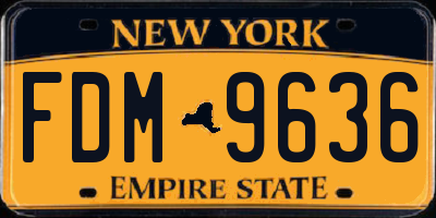 NY license plate FDM9636