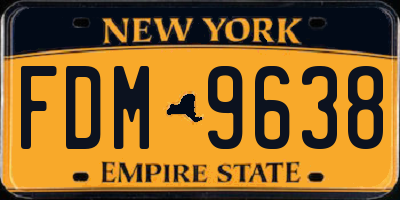 NY license plate FDM9638