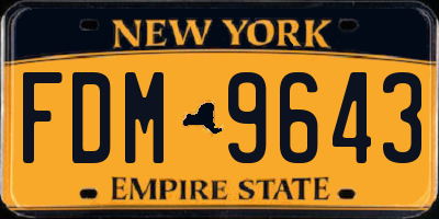 NY license plate FDM9643