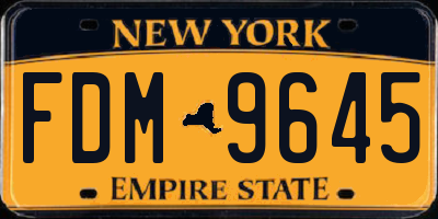 NY license plate FDM9645