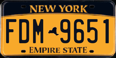 NY license plate FDM9651