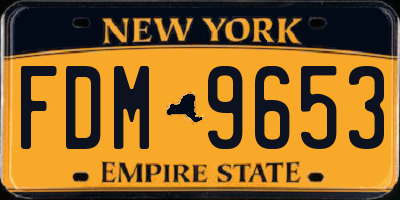 NY license plate FDM9653