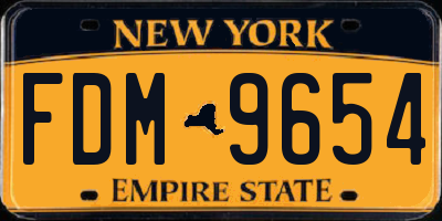 NY license plate FDM9654