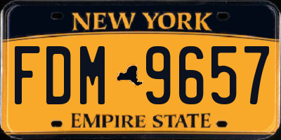 NY license plate FDM9657