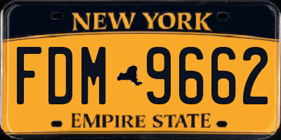 NY license plate FDM9662